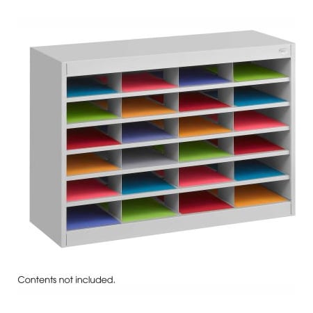 Safco 24 Compartment Steel Literature Organizer - Gray 9211GRR